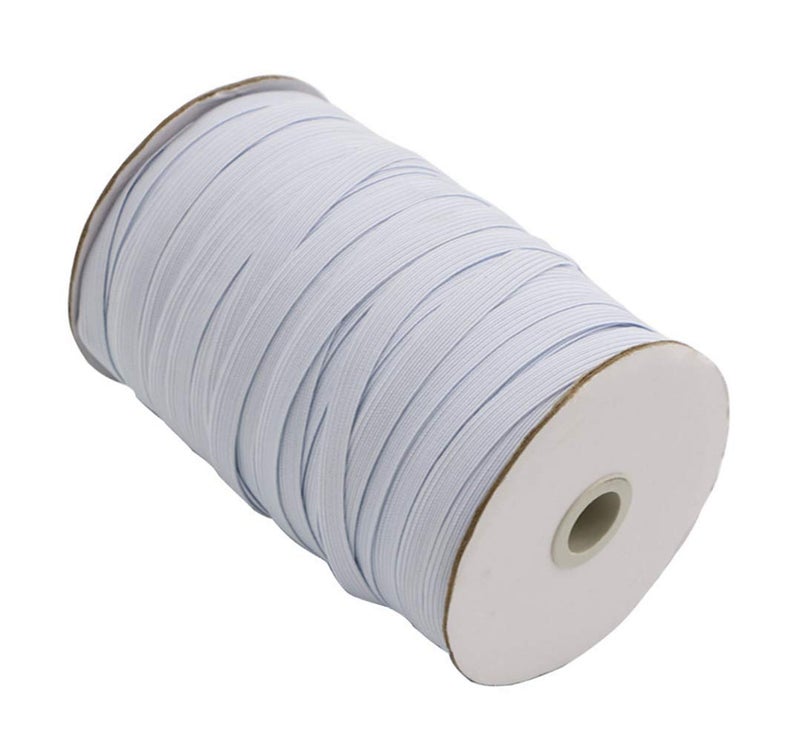 Abbaoww 144 Yards Elastic Band 3/8 inch Wide, High Stretchy White Knit Elastic Band for Sewing Waistband Pants DIY Projects - Image 2